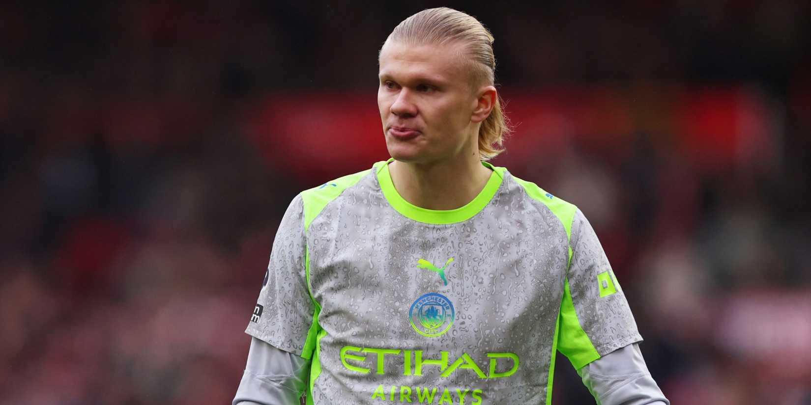 Manchester City's Erling Haaland looks on against Nottingham Forest