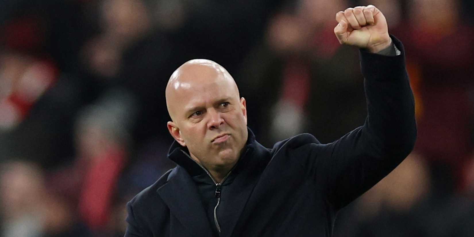 Liverpool manager Arne Slot celebrates