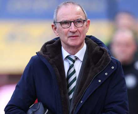 Celtic manager Martin O'Neill arrives at stadium