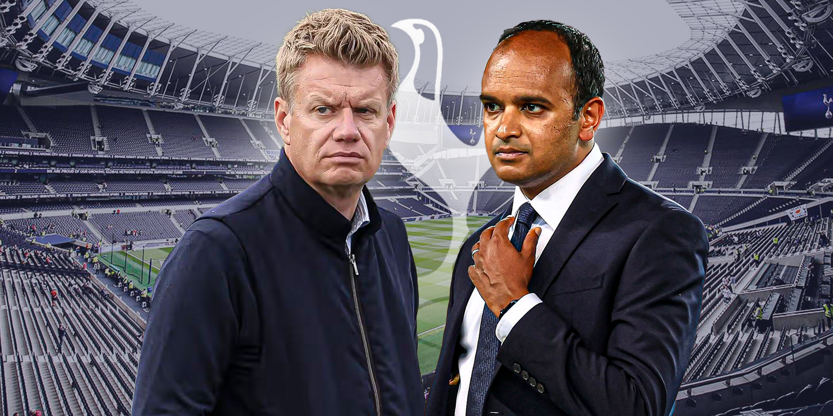 Tottenham chiefs Johan Lange and Vinai Venkatesham