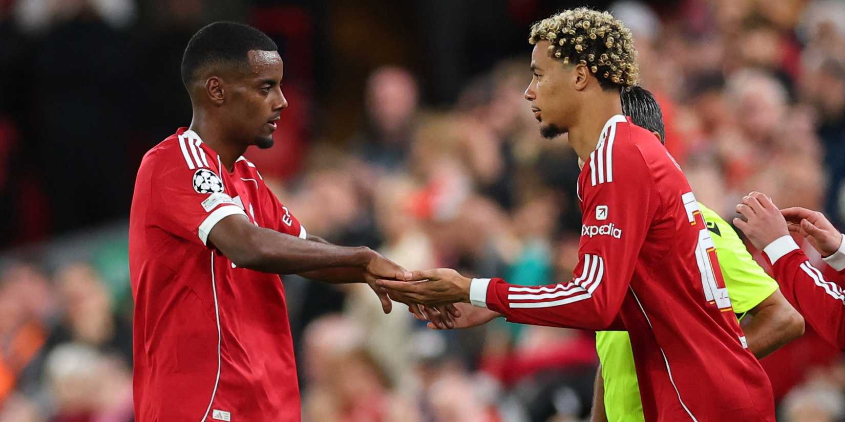 Liverpool's Hugo Ekitike comes on as a substitute to replace Alexander Isak