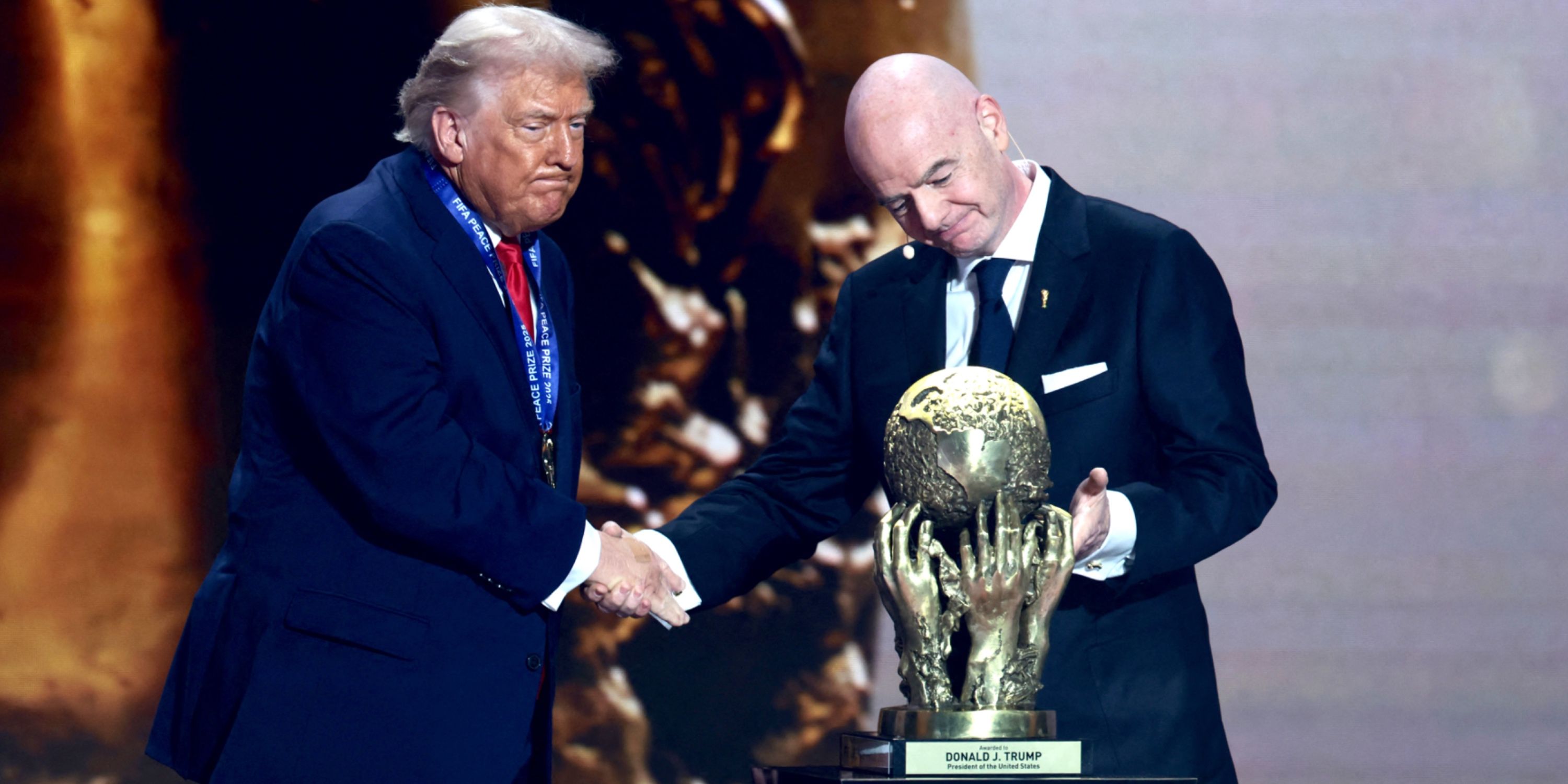 Gianni Infantino awards FIFA Peace Prize to Donald Trump