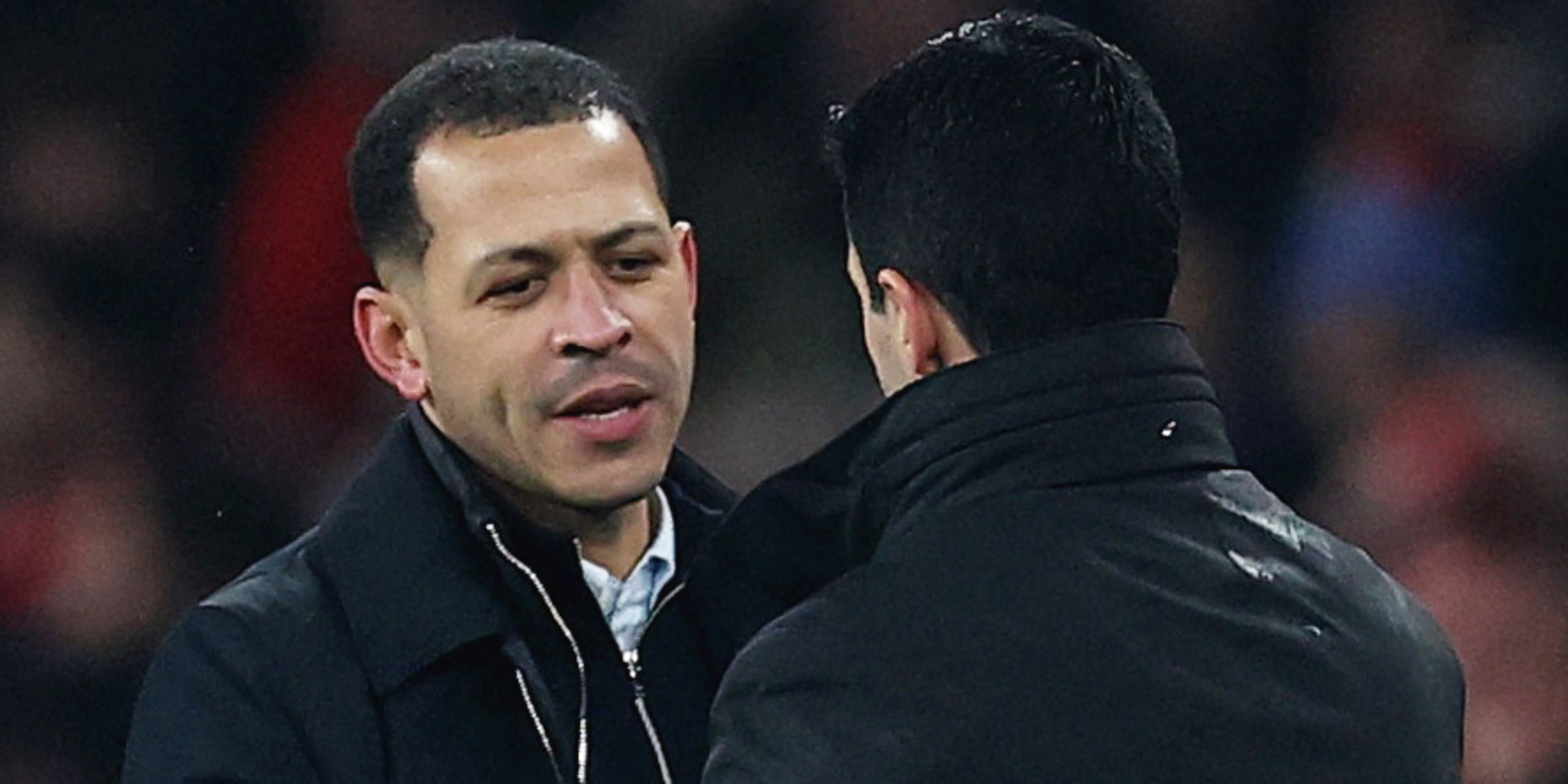 Chelsea manager Liam Rosenior shakes hands with Arsenal manager Mikel Arteta