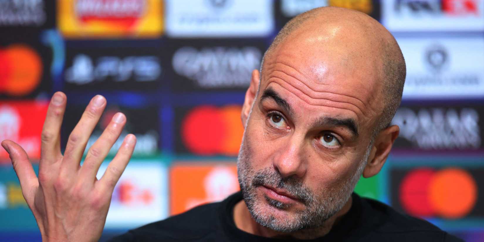 Manchester City manager Pep Guardiola during the press conference