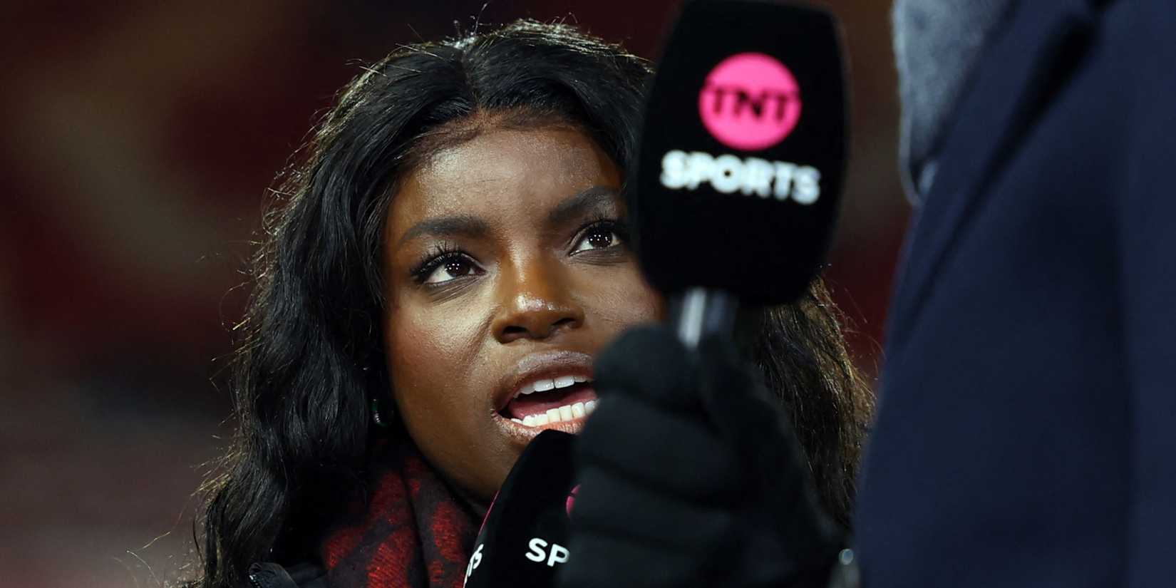 TNT Sports pundit Eni Aluko looks on