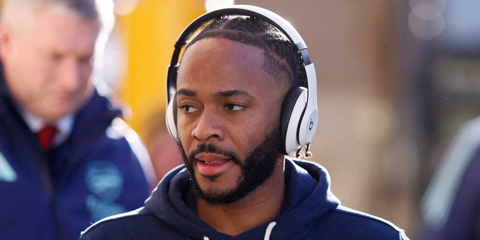 Raheem Sterling wearing headphones