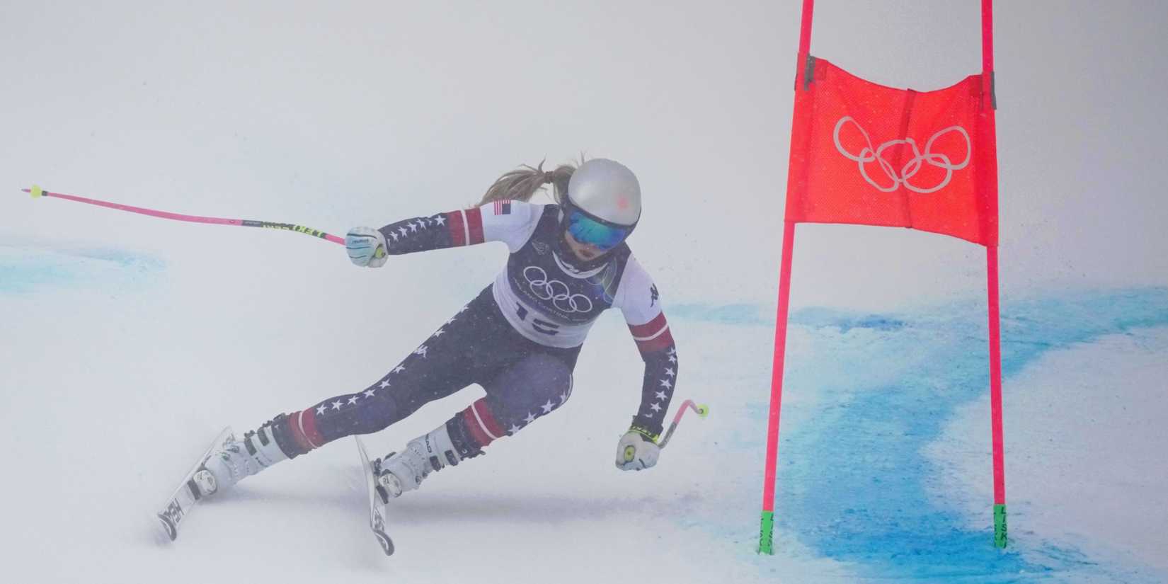 Lindsey Vonn of the United States during women's alpine skiing downhill training the Milano Cortina 2026 Olympic Winter Games