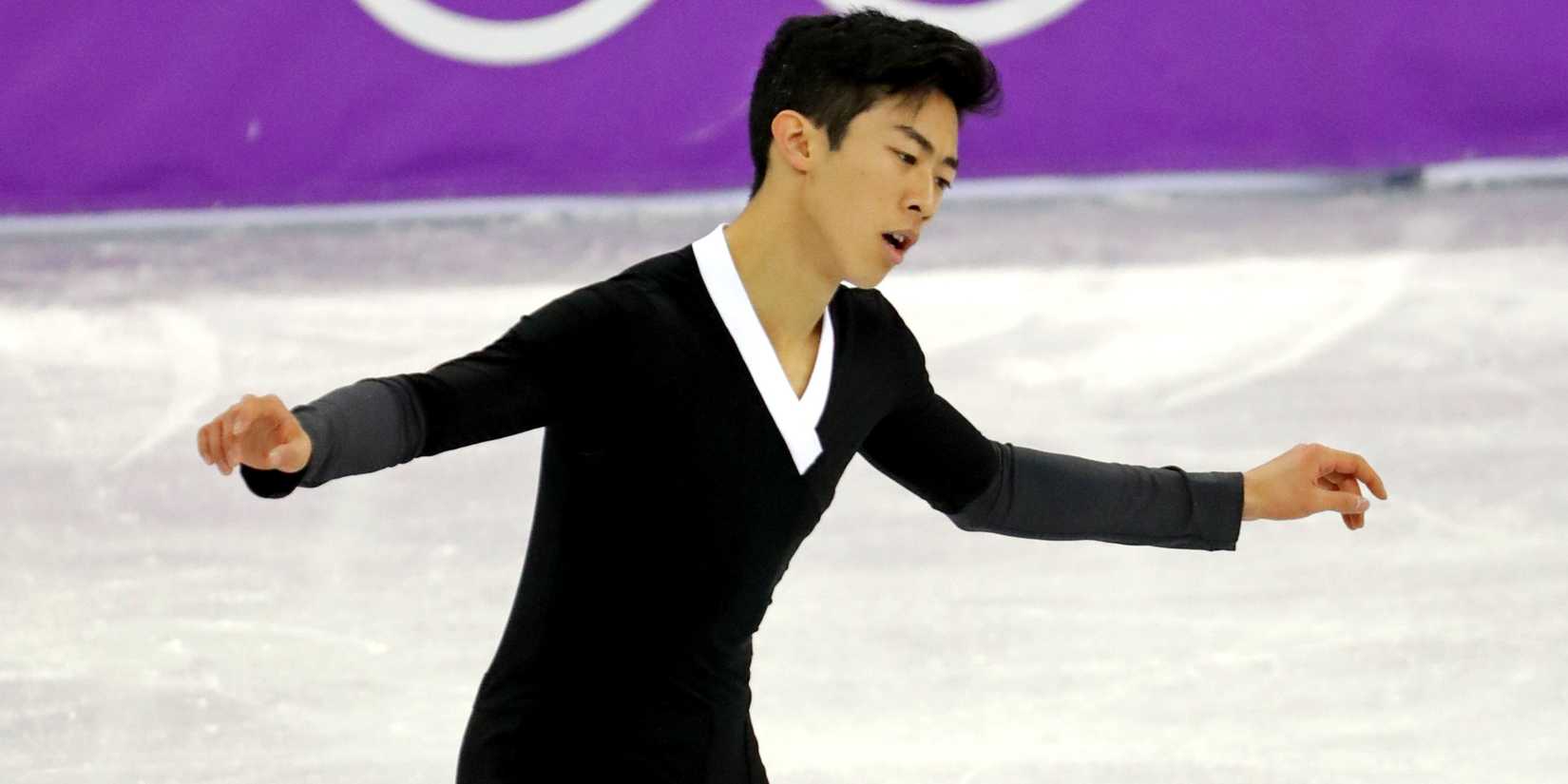 Nathan Chen (USA) competes in the men's figure skating free skate program during the Pyeongchang 2018 Olympic Winter Games