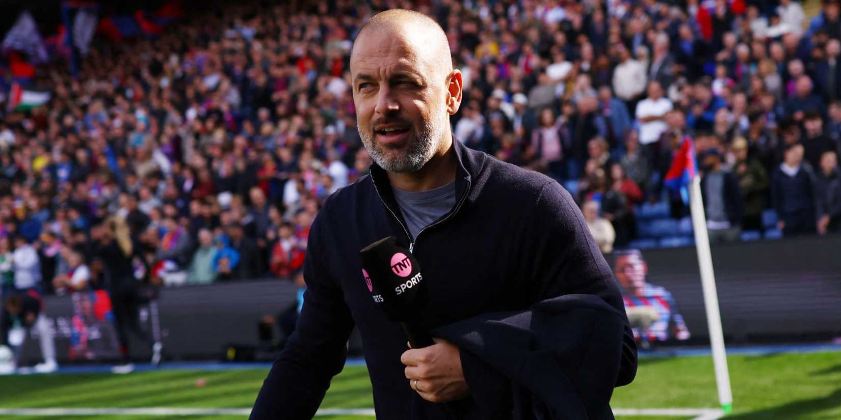 TV pundit Joe Cole walking at Selhurst Park