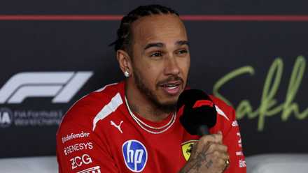 Ferrari's Lewis Hamilton during pre season testing