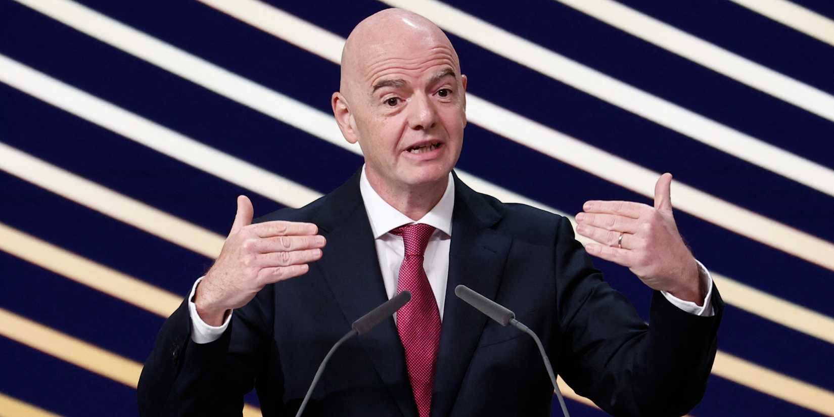 FIFA president Gianni Infantino speaks during the 50th Ordinary UEFA Congress