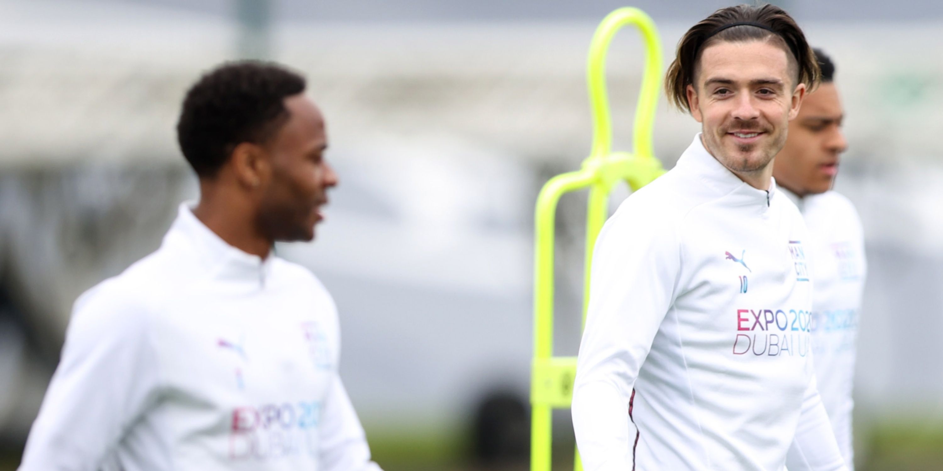 Jack Grealish and Raheem Sterling training at Manchester City