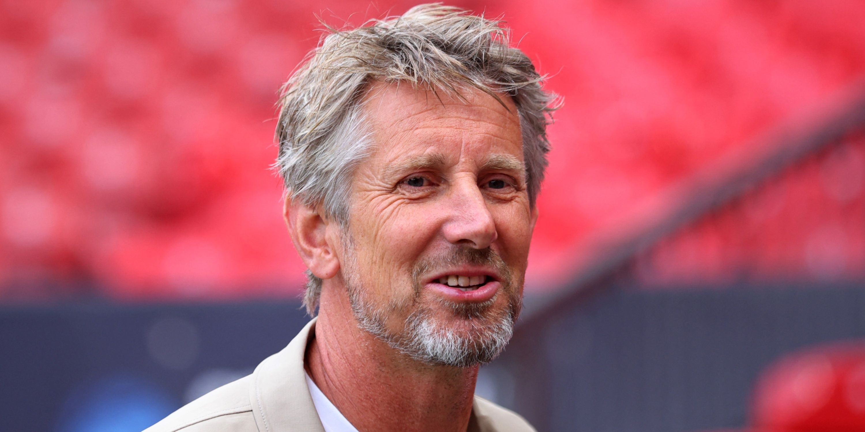 Former footballer Edwin van der Sar arrives before the Unicef charity match