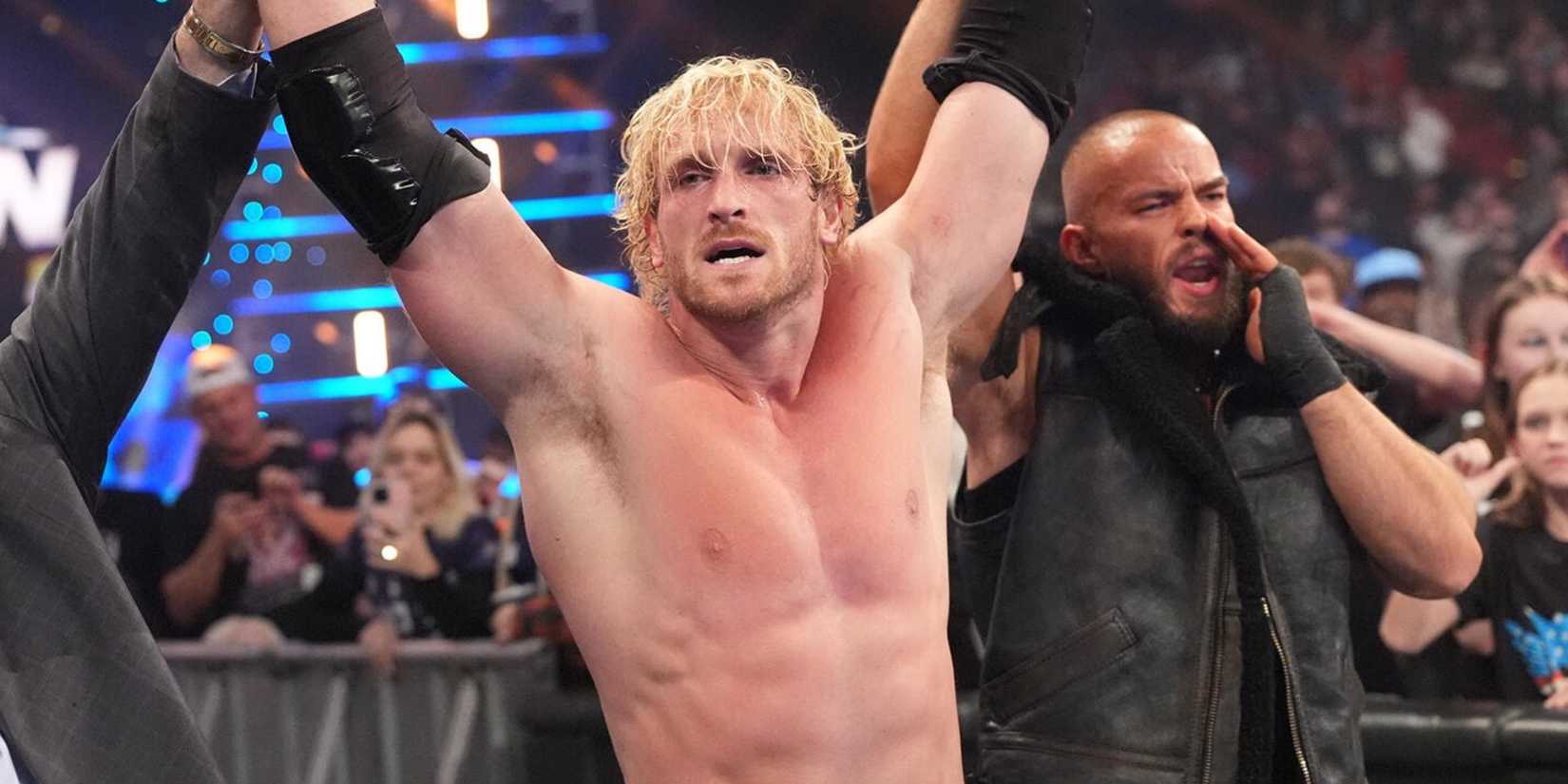 Logan Paul celebrates