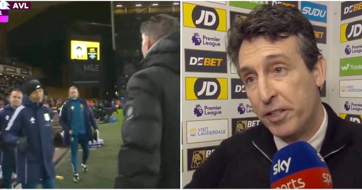 Unai Emery responds after failing to shake hands with Rob Edwards following Wolves 2-0 Aston Villa