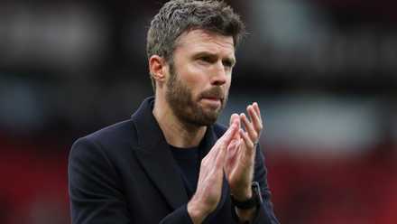 Manchester United caretaker boss Michael Carrick claps the fans