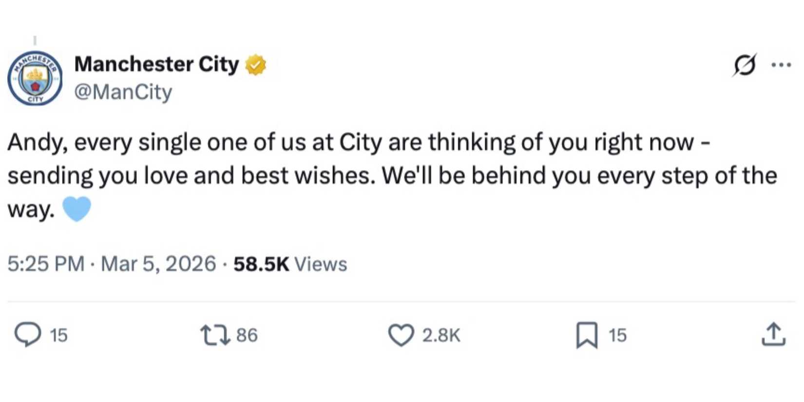 Man City tweet