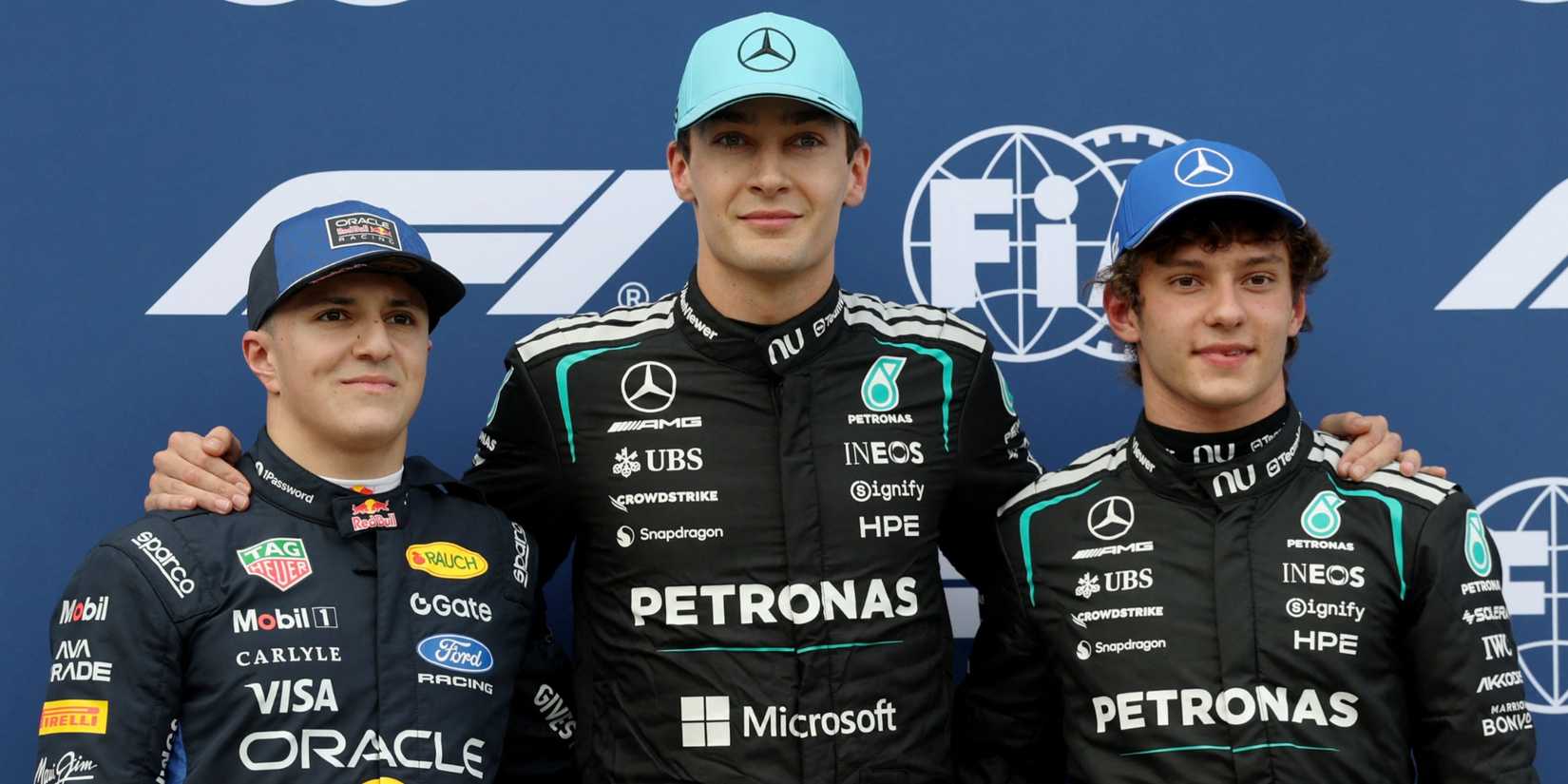 Isack Hadjar, George Russell, Kimi Antonelli