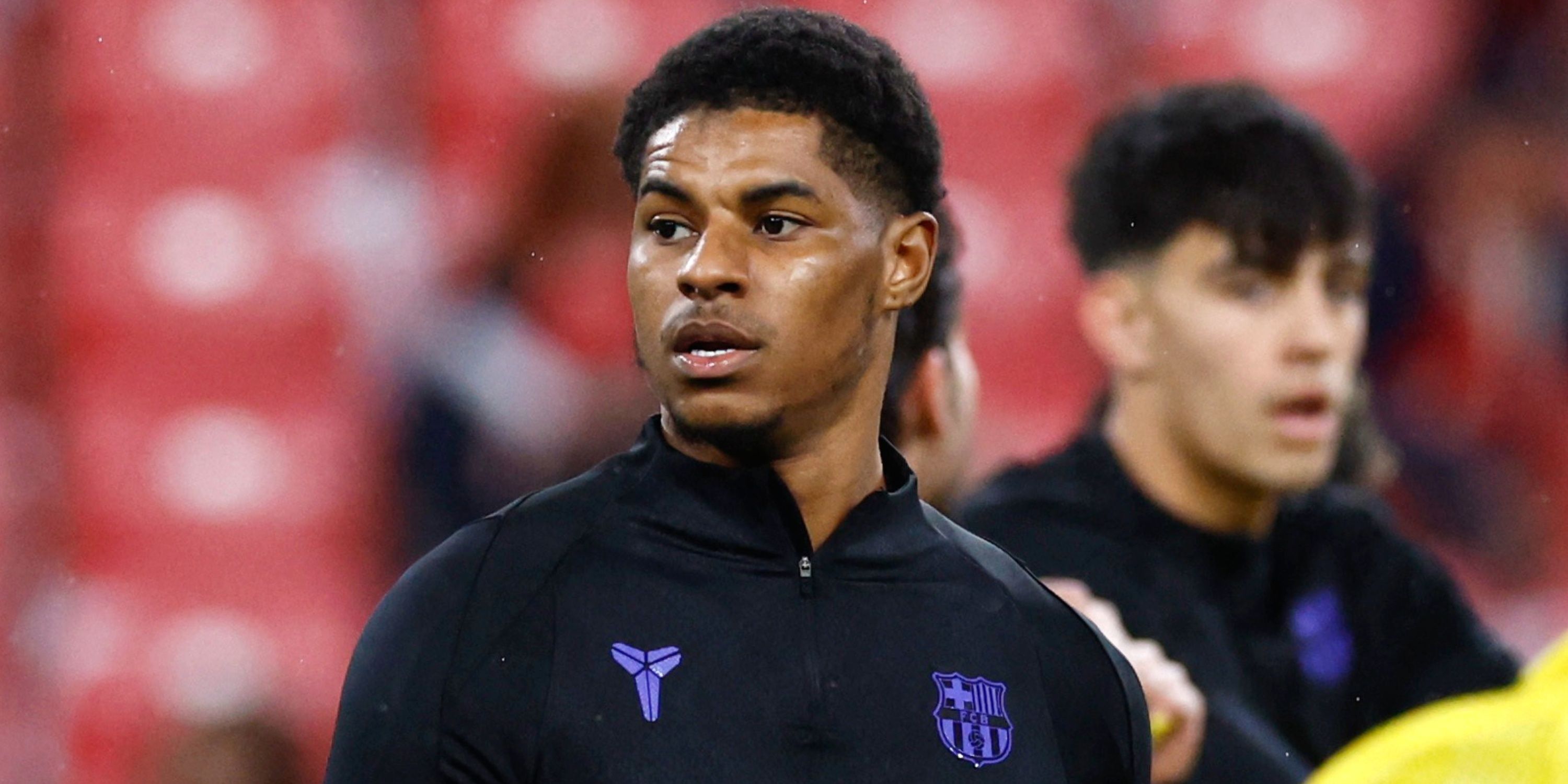 Barcelona's Marcus Rashford during the warm up