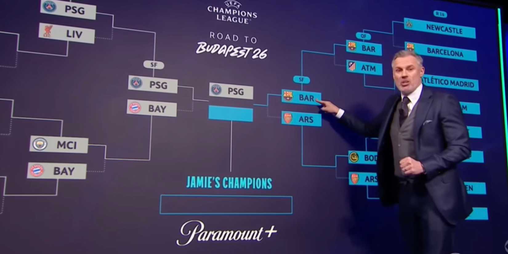 Jamie Carragher predicts Champions League knockout rounds