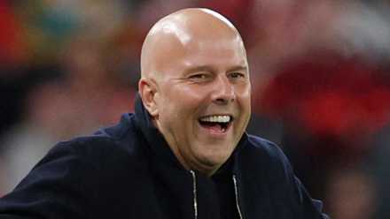 Liverpool manager Arne Slot smiles vs Galatasaray