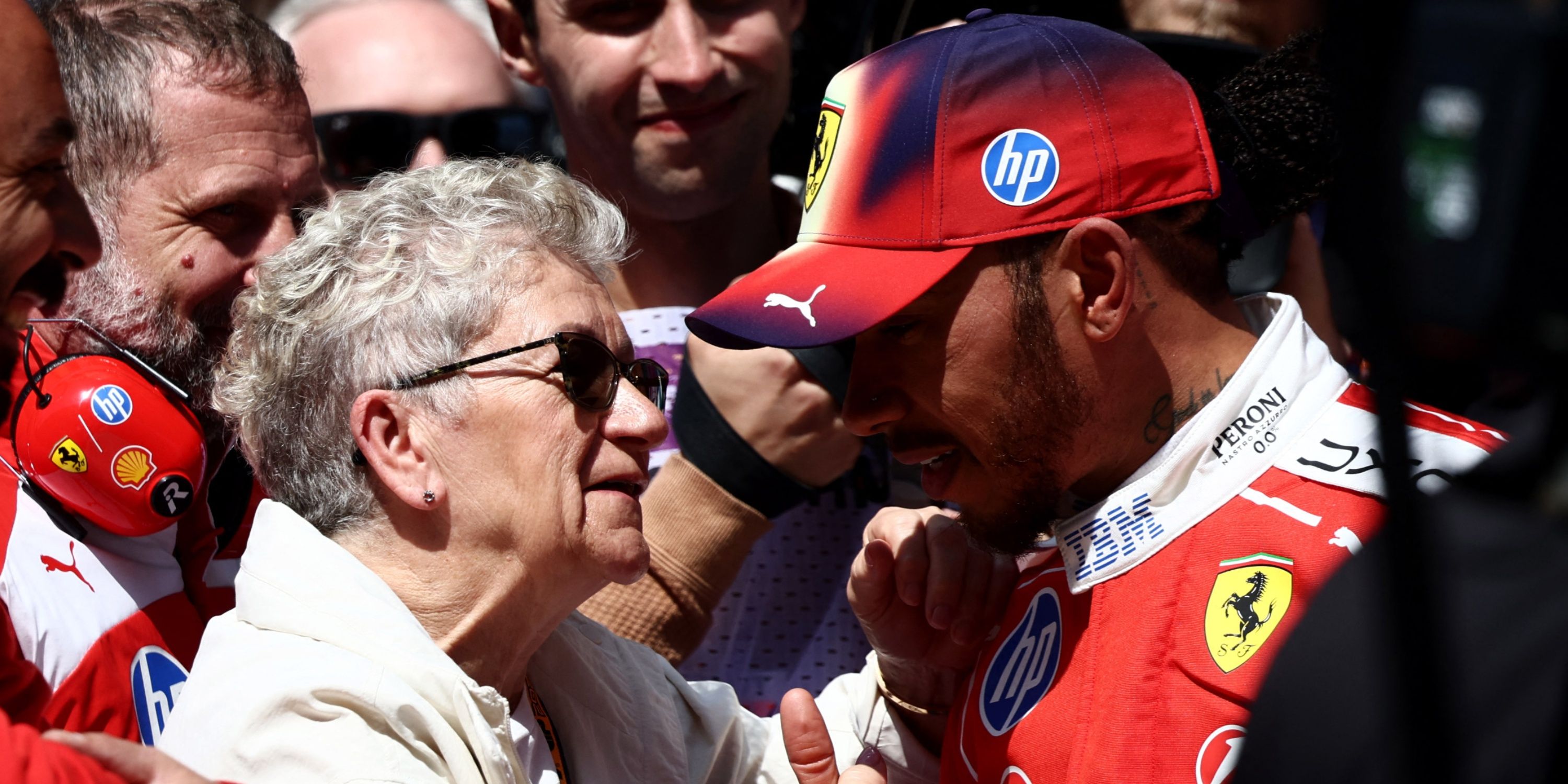 Lewis Hamilton and his mum