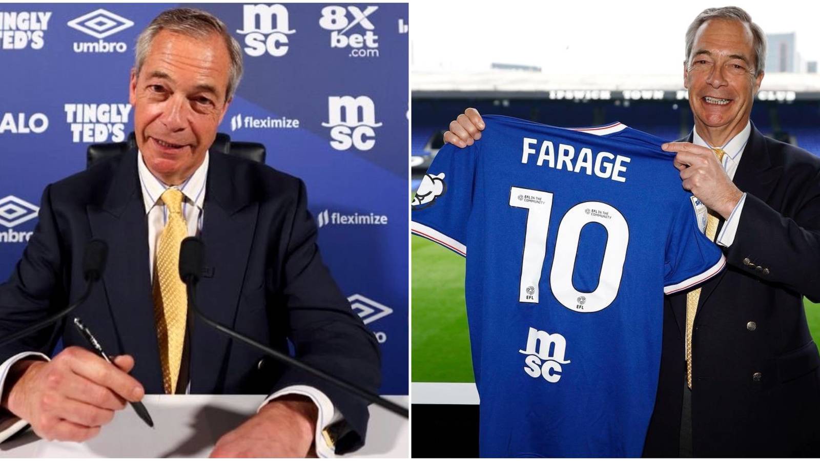 Nigel Farage's Tweet Goes Viral as Ipswich Town Are Slammed After His Portman Road Visit
