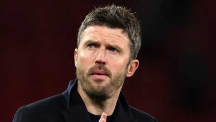 Man Utd manager Michael Carrick looks on vs Leeds