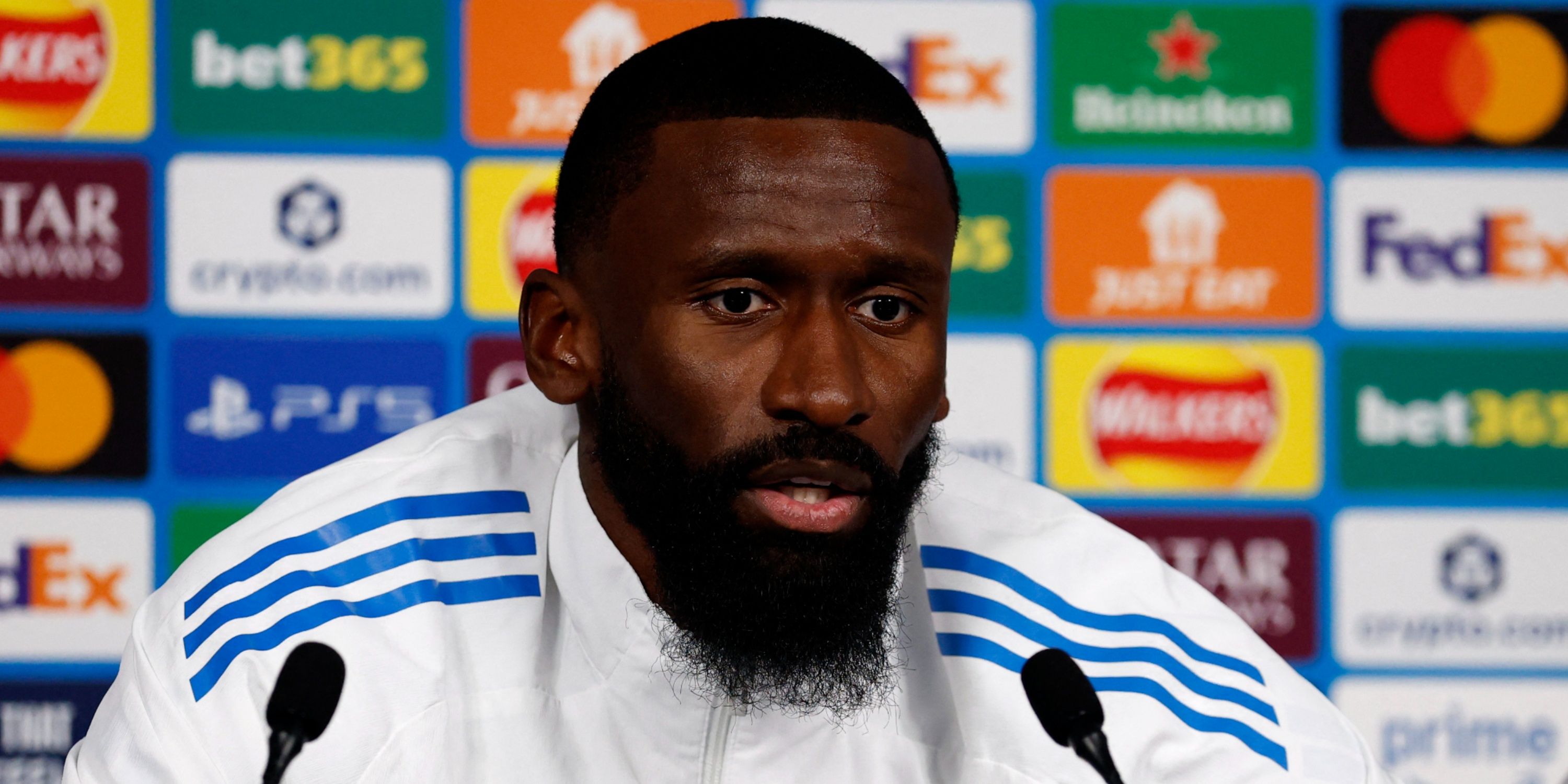 Real Madrid's Antonio Rudiger during press conference 