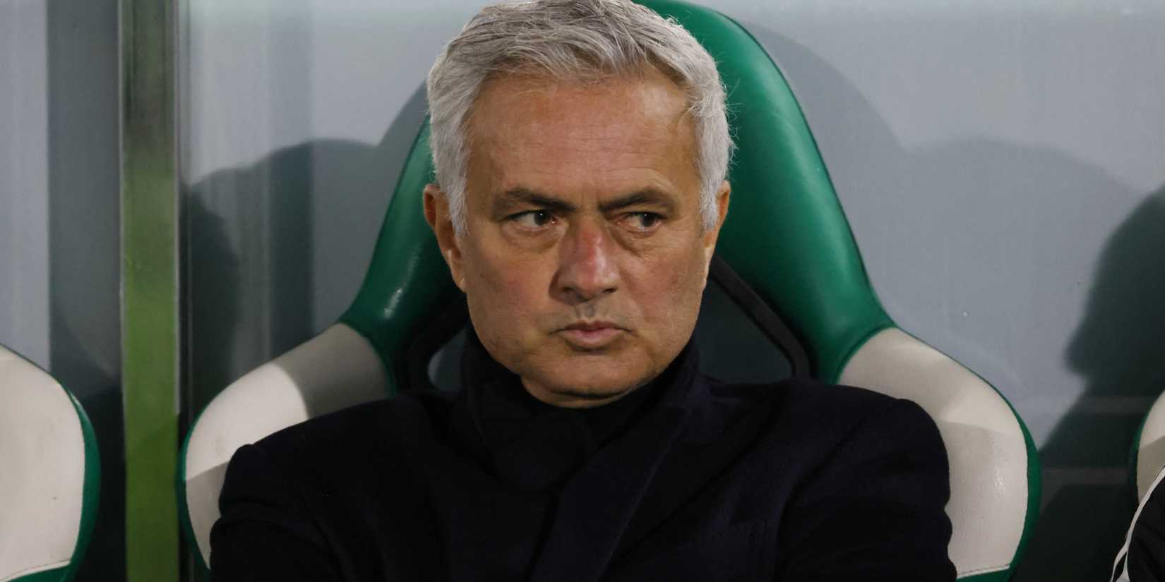 Benfica manager Jose Mourinho looks on from the dugout