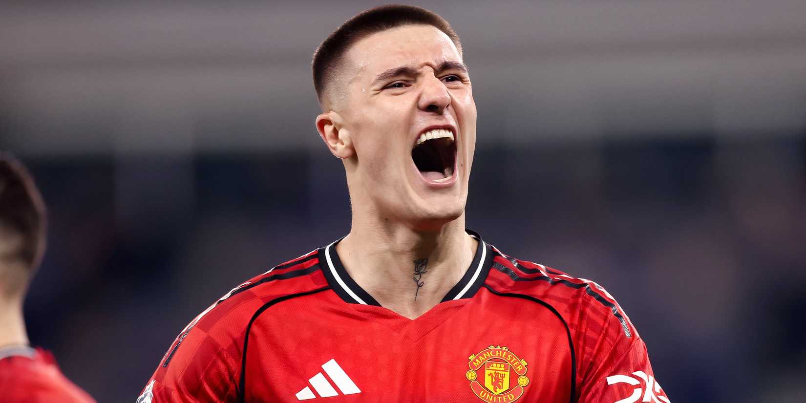 Benjamin Sesko celebrates scoring for Manchester United
