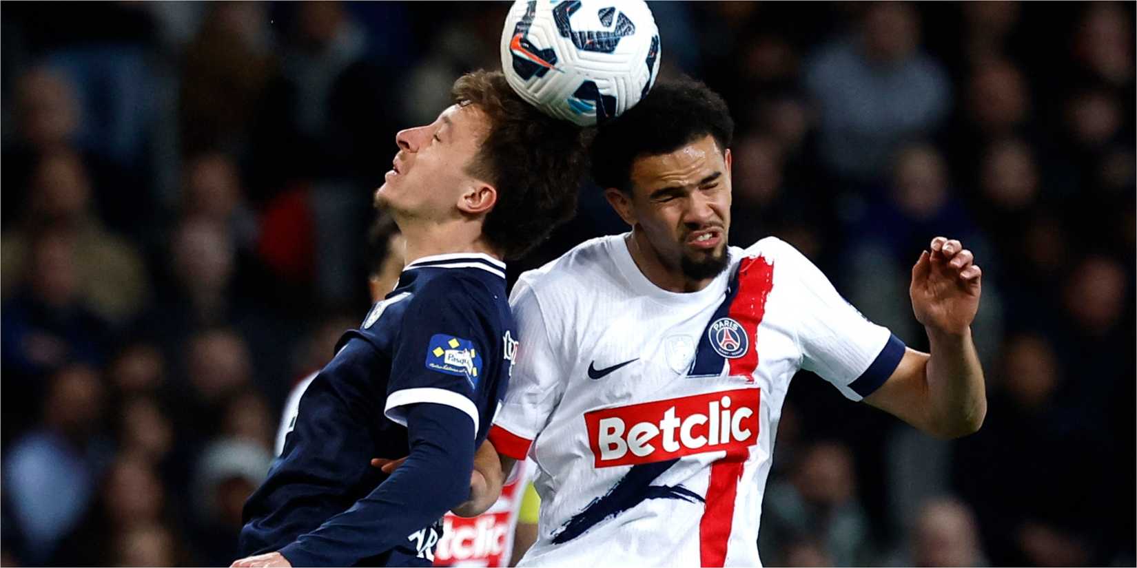 Dunkerque midfielder Enzo Bardeli in action against Paris Saint-Germain