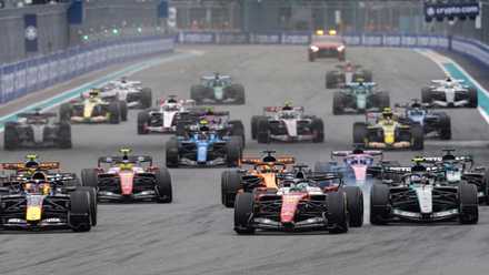 F1 Cars Racing at Miami Grand Prix