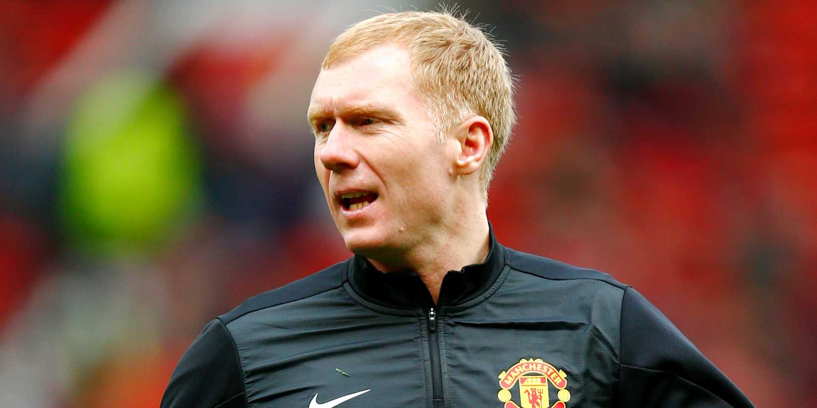 Paul Scholes in Manchester United training kit at Old Trafford in 2014