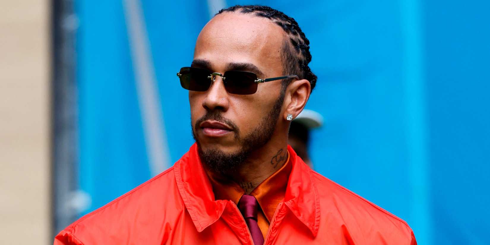 Ferrari's Lewis Hamilton arrives ahead of the Miami Grand Prix