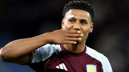 Ollie Watkins celebrates against Liverpool