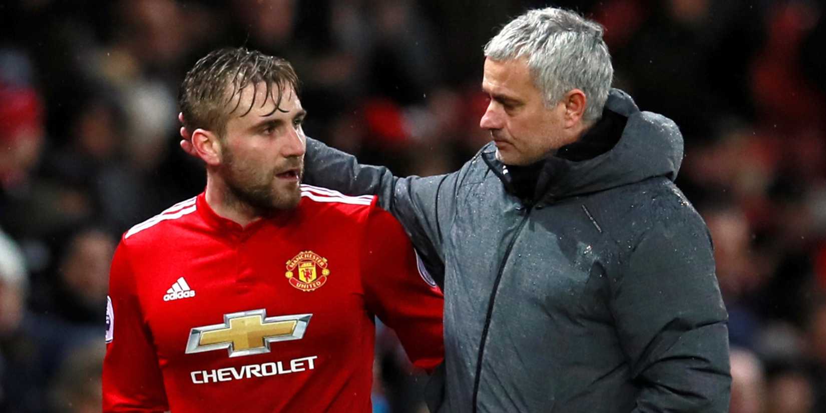 Luke Shaw and Jose Mourinho