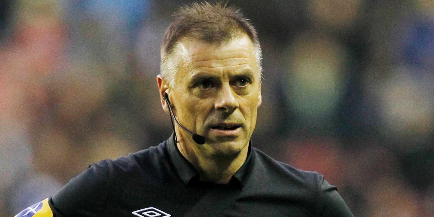 Referee Mark Halsey looks on during Wigan Athletic v Newcastle in 2013