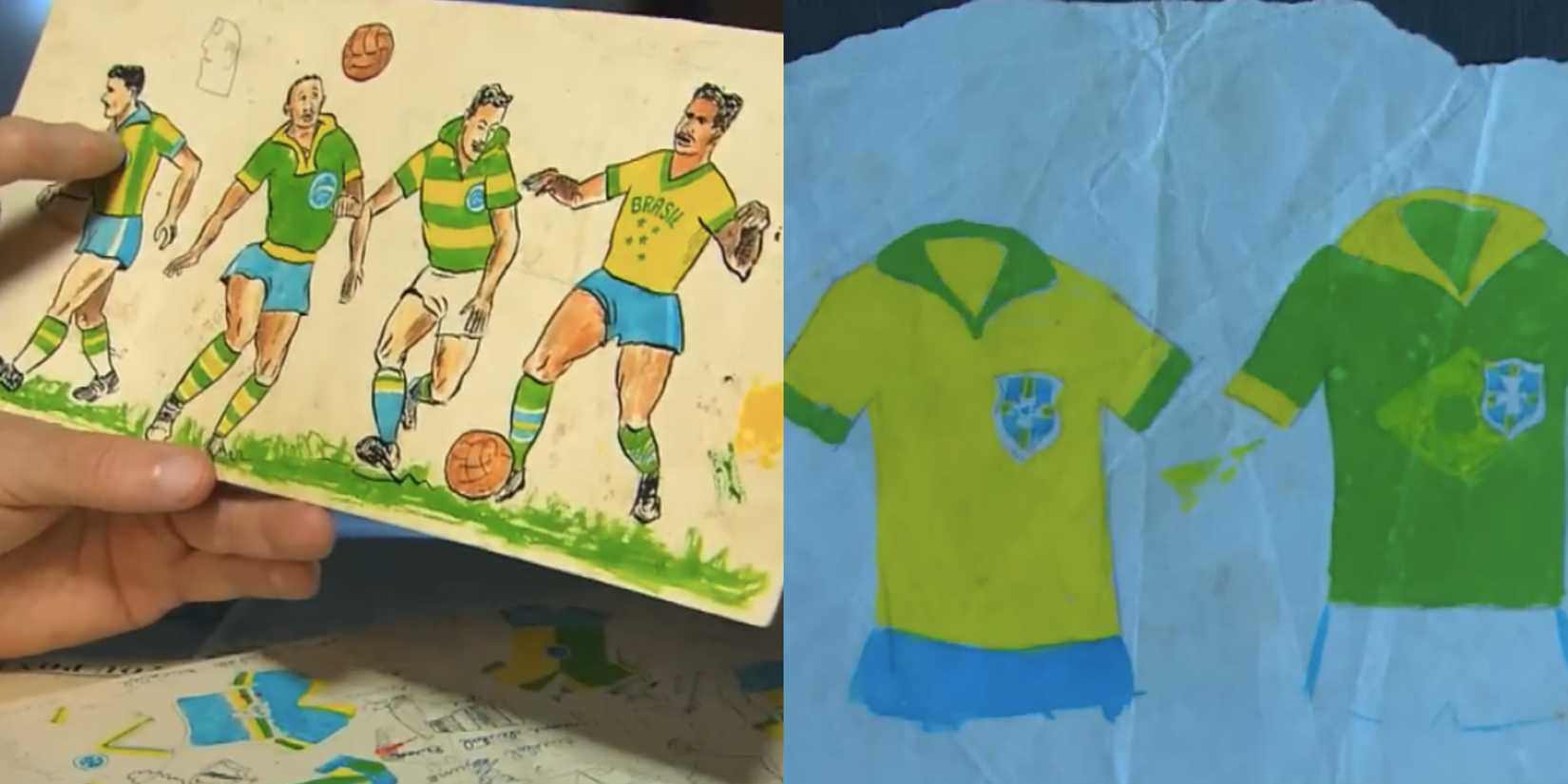 Still images of Aldyr Garcia Schlee's successful Brazil kit competition drawings