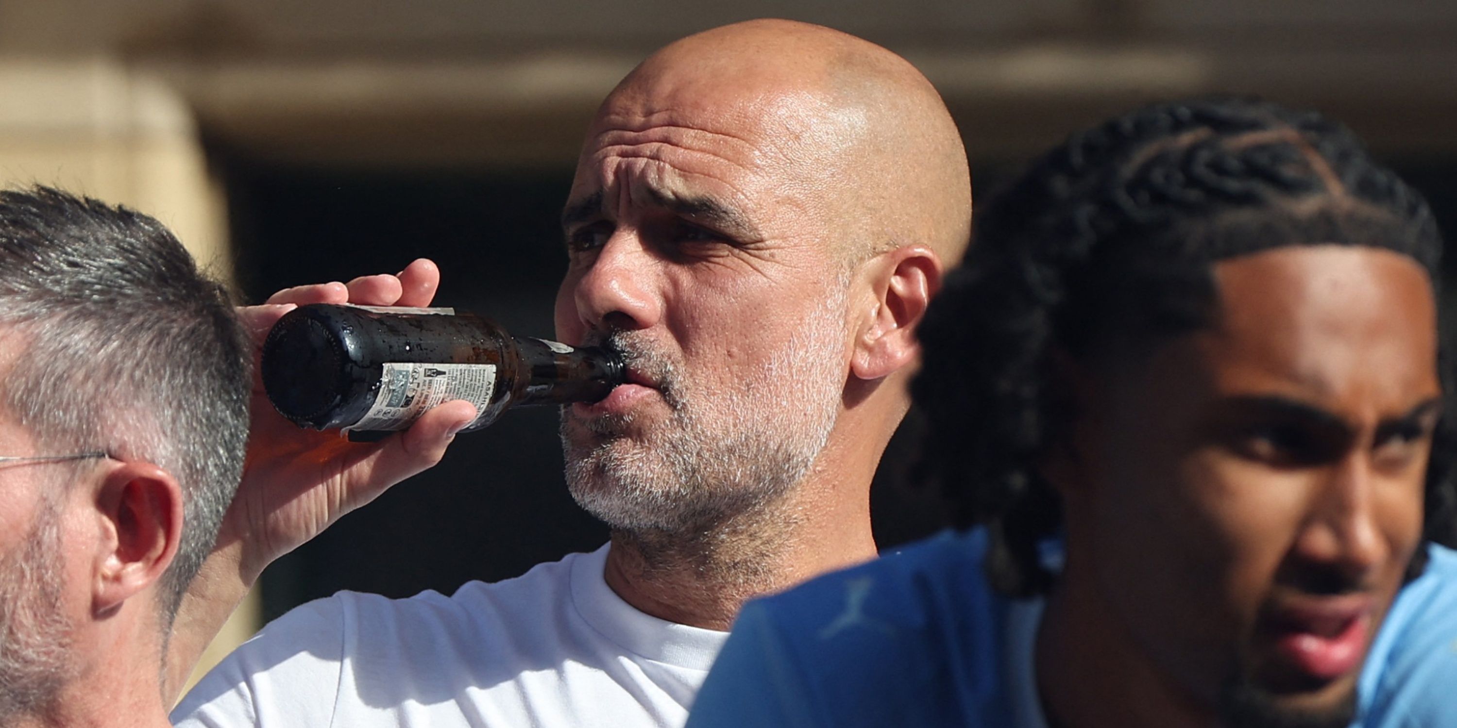 Manchester City manager Pep Guardiola during the 2026 victory parade
