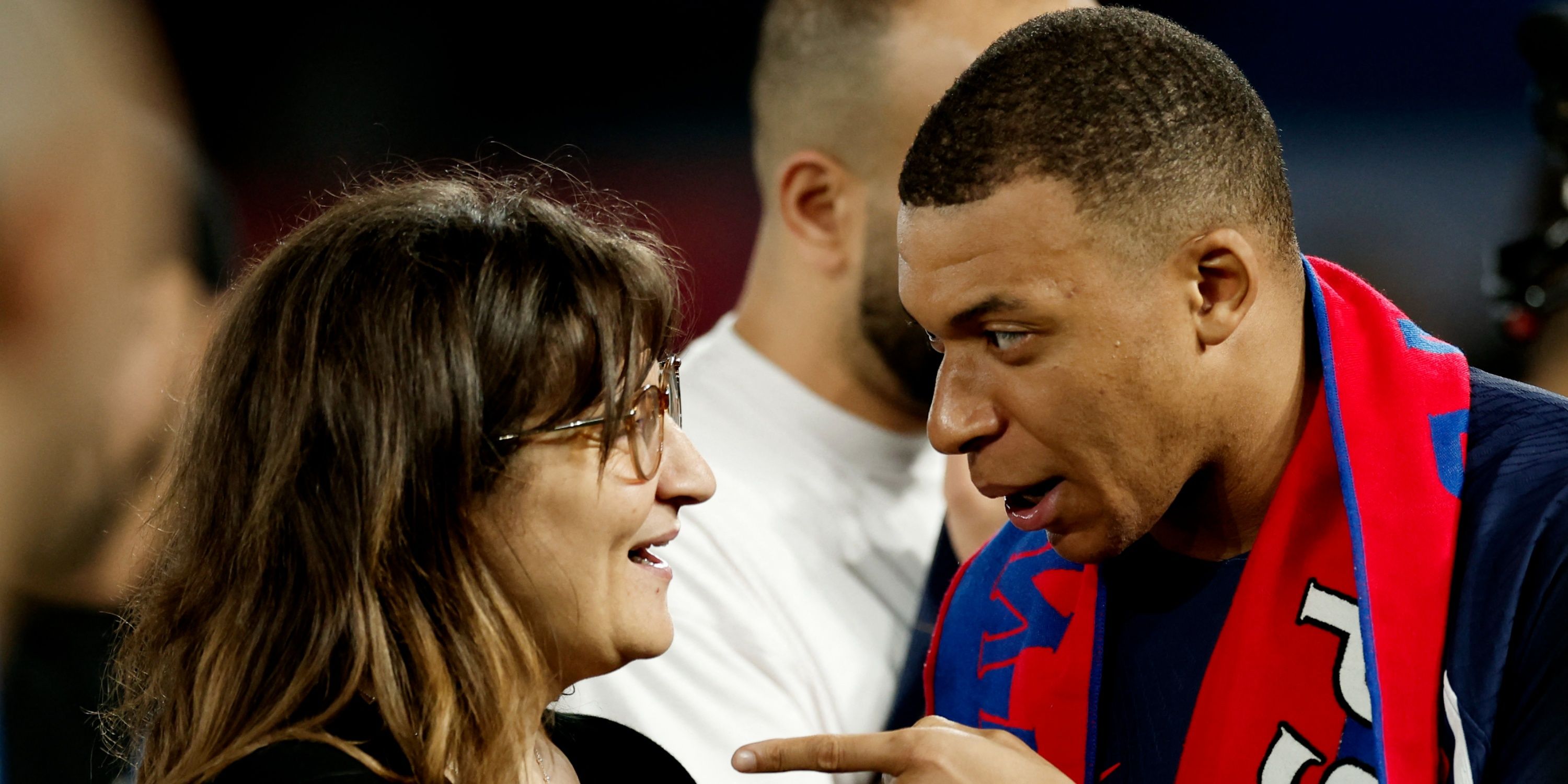 Kylian Mbappe with his mother Fayza Lamari