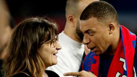 Kylian Mbappe with his mother Fayza Lamari