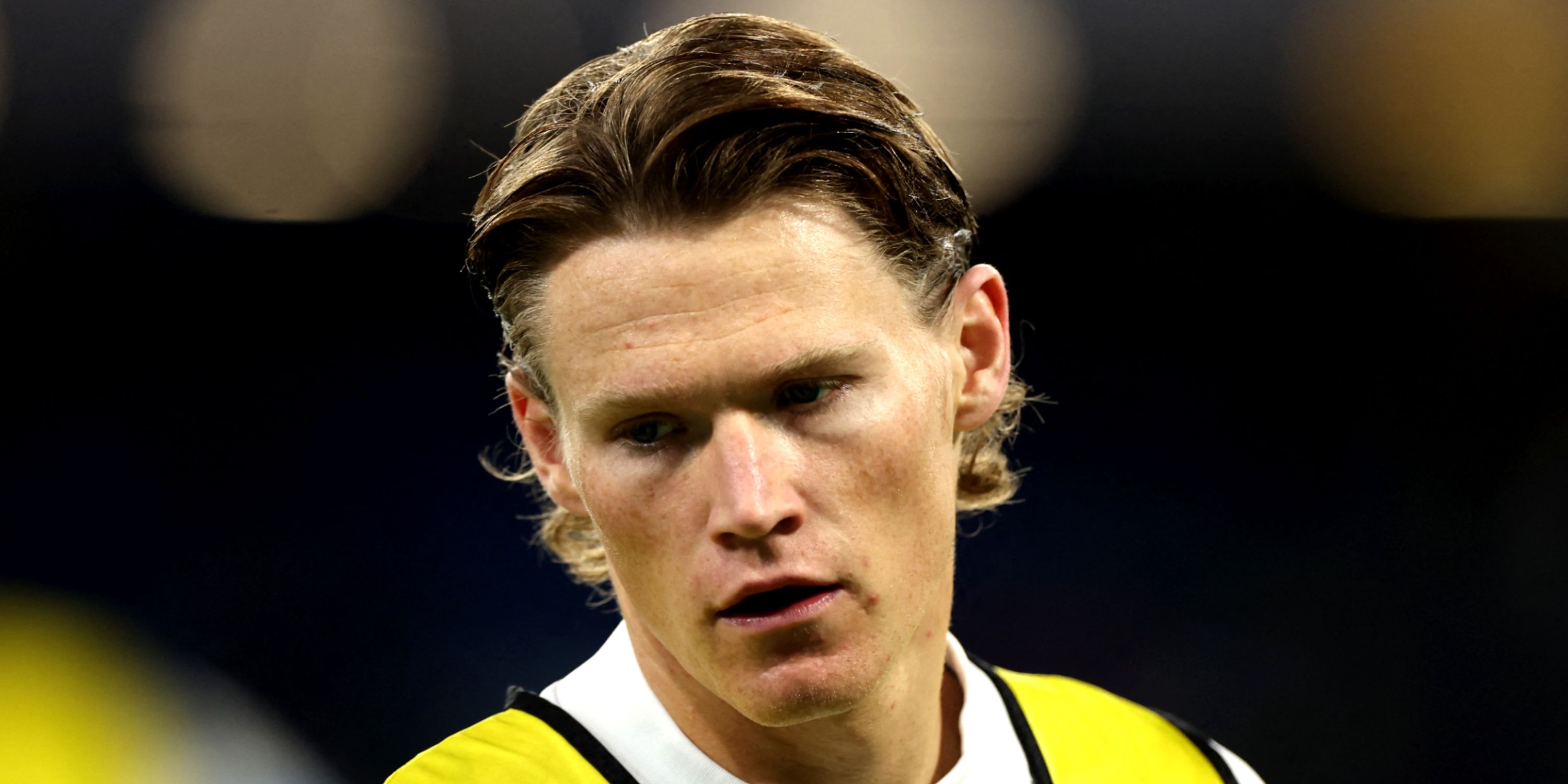 Napoli's Scott McTominay during the warm up before a 2026 game vs Parma
