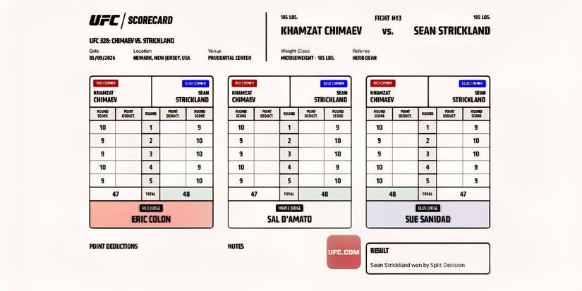 Strickland and Chimaev scorecards