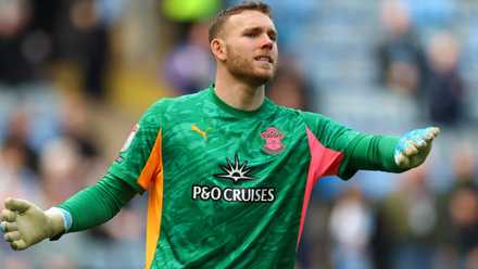 Southampton goalkeeper Daniel Peretz during win at Coventry City