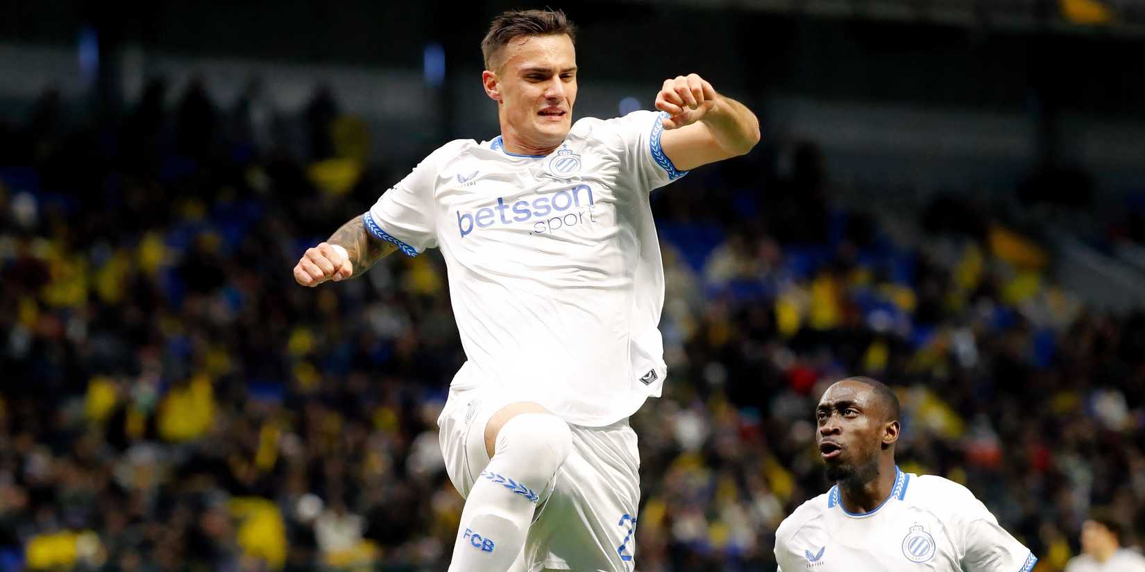 Aleksandar Stankovic celebrates a goal for Club Brugge