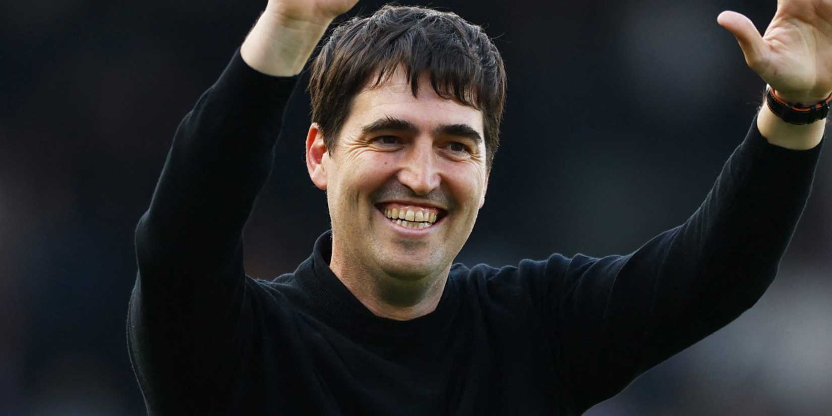 Former Bournemouth boss Andoni Iraola celebrates after Premier League match