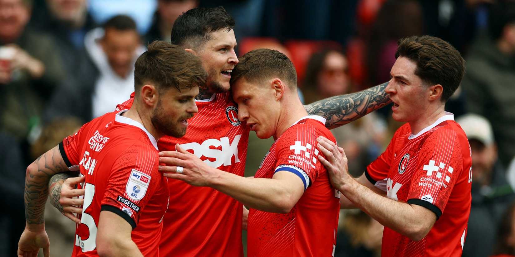 Charlton Athletic players celebrate