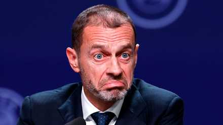 2026 UEFA president Aleksander Ceferin looks annoyed during the 50th Ordinary UEFA Congress event