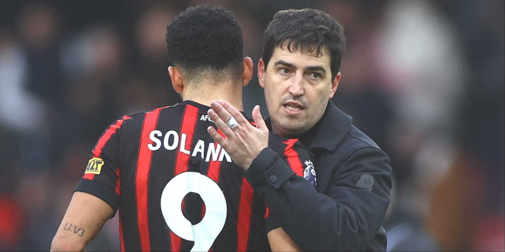 Dominic Solanke and Andoni Iraola